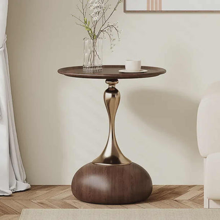 Contemporary Stone Top Side Table – Modern Frame Accent Table for Living Room, Balcony & Bedroom Furniture