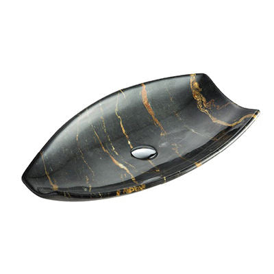 Luxury Irregular Black Porcelain Vessel Sink – Modern Art Face Boat Shape Countertop Hand Wash Basin for Bathroom Vanity