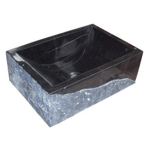 Load image into Gallery viewer, Modern Rectangular Bathroom Sink – Natural Nero Marquina Marble Stone Wash Basin
