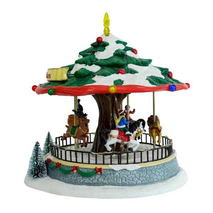 Christmas Decoration Carousel Music Box Christmas Tree With Turning Christmas village