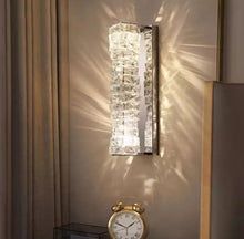 Cargar imagen en el visor de la galería, LED Newly Stainless Steel Corrugated Crystal Lamp Modern Interior Wall Light for Home Bedroom Corridor Hotel Crystal Wall Light
