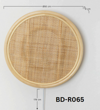 Load image into Gallery viewer, Round Rattan Wall Lamp – Handcrafted Lampshade for Home Décor &amp; Ambient Lighting
