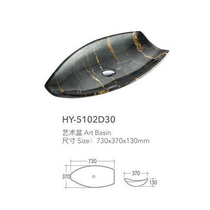 Luxury Irregular Black Porcelain Vessel Sink – Modern Art Face Boat Shape Countertop Hand Wash Basin for Bathroom Vanity