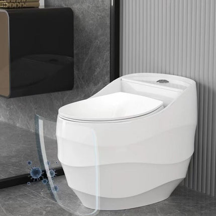 Modern Egg-Shaped One-Piece Toilet – Sleek White Design with Adjustable Features for Contemporary Bathrooms