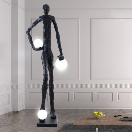 Customized Abstract Human Statue Floor Light Art Exhibition Gallery Sculpture Standing LED Floor Lamps