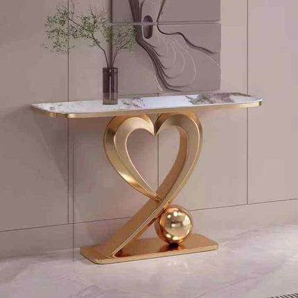Modern Simple Stainless Steel Console Table Light Luxury Slate Entrance Cabinet Extremely Narrow Pattern for Living Room