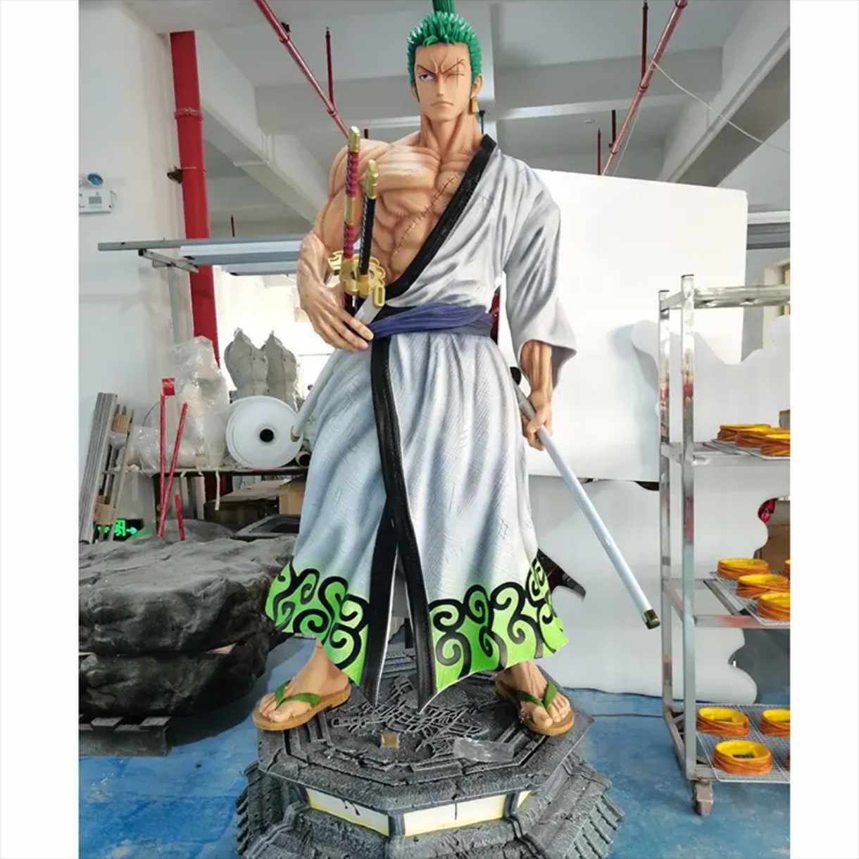 Custom Life-Size Anime Sculpture – Resin & Fiberglass Statue of Luffy, Zoro, Ace (One Piece Inspired)