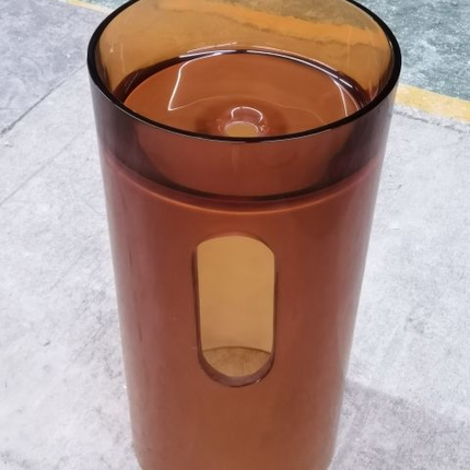 Modern Round Pedestal Sink Transparent Resin Customized Color Freestanding Wash Basin Direct Factory Supply for Hotels Bathrooms