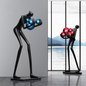 Large Resin Figure Holding Ball Sculpture Elegant Design for Hotel Exhibition Halls or Decorative Floor Lamp