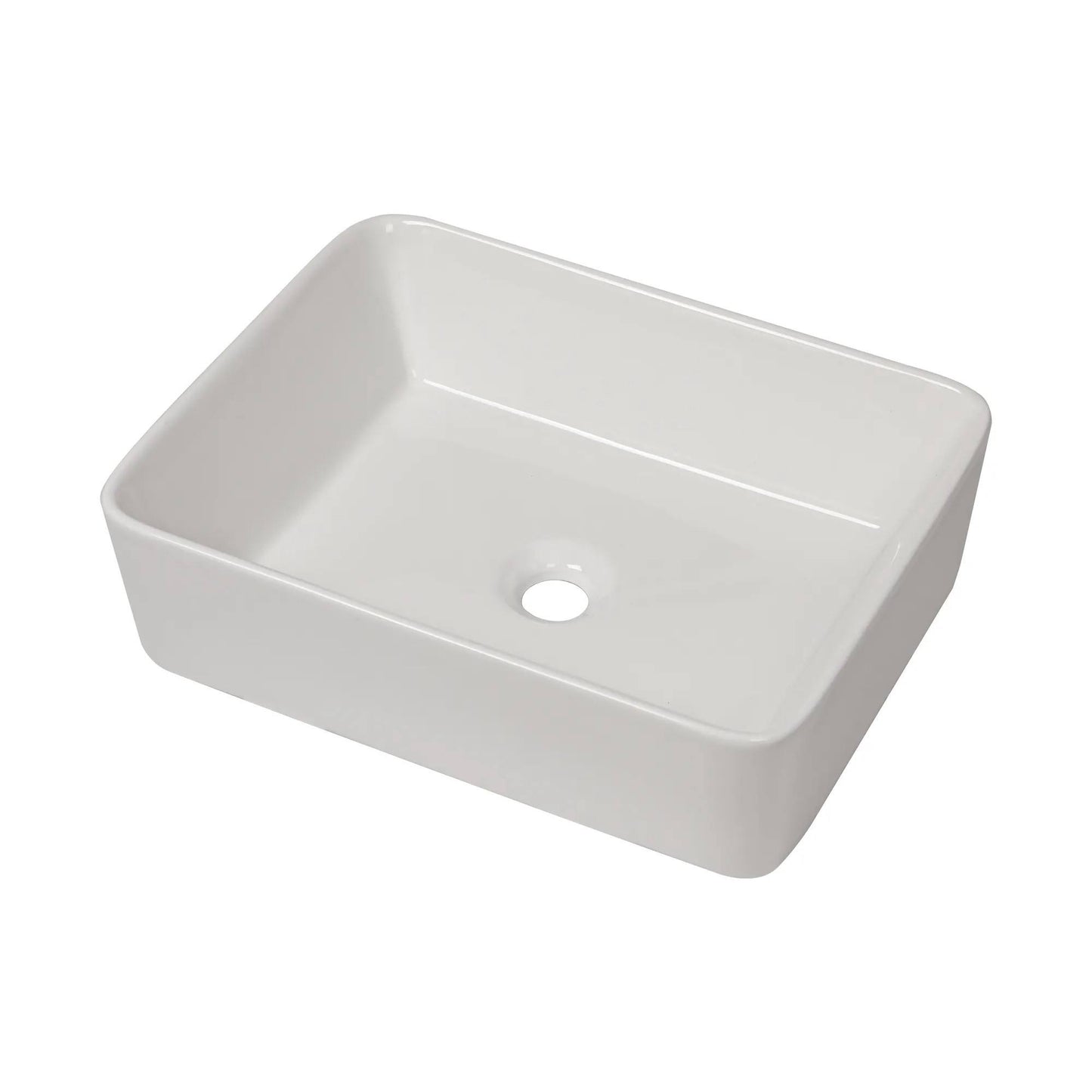 Modern Porcelain Rectangular Mount Washbasin Countertop White Bathroom Vanity Sink Luxury Vessel Wash Basin for Home Hotel Apartment Villa
