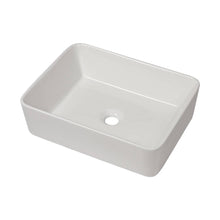 Cargar imagen en el visor de la galería, Modern Porcelain Rectangular Mount Washbasin Countertop White Bathroom Vanity Sink Luxury Vessel Wash Basin for Home Hotel Apartment Villa
