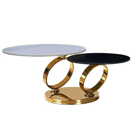 Italian New Tea Table Sintered Stone Round Metal Stainless Steel Smart Living Room Center Coffee Table