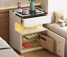 Charger l&#39;image dans la galerie, Luxury Home Bedroom Bed Side Cabinet Modern and Simple with Integrated Safe Wireless Charging Light
