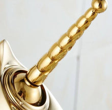 Lade das Bild in den Galerie-Viewer, Gold Faucet Electroplated Unicorn Design Deck-Mounted Black Basin Faucet – Single Long Handle Mixer Tap in Electroplated Gold Brass &amp; Copper
