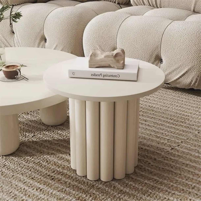 Luxury Modern Living Room Coffee Table – White Center Table with Stainless Steel Legs for Home & Hotel Furniture