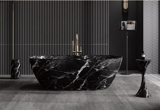Modern Freestanding Artificial Stone Bathtub – Square or Oval Customizable Spa Tub with Drain | Portable Luxury for Home, Hotel, or Apartment