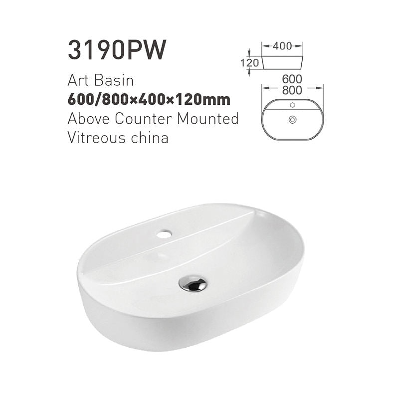 Oval Sink for Apartment Simple Design Ceramic Hand Wash Basin Home Toilet Basin