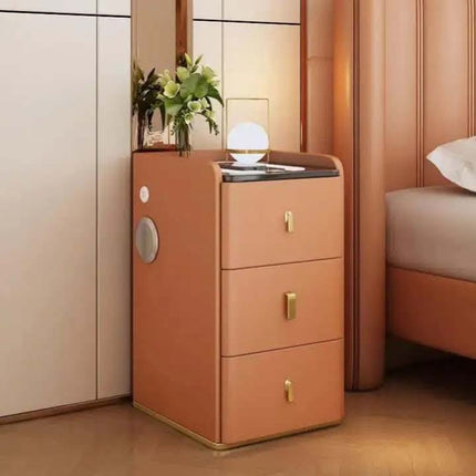 Luxury Wooden Bedroom Furniture Smart Table Modern Nightstands with USB Wireless Charging