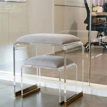 Charger l&#39;image dans la galerie, Luxury Modern Style Makeup Stool Transparent Acrylic Chair
