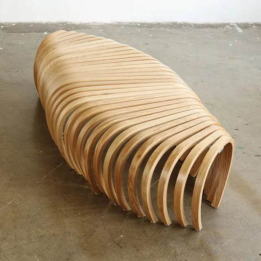 Modern Sliced Wooden Bench  Outdoor Furniture Wood Ornamental Chairs