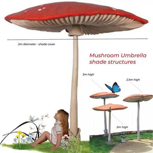 Fiberglass Mushroom Umbrella Sculpture Giant Mushroom Statue For Garden