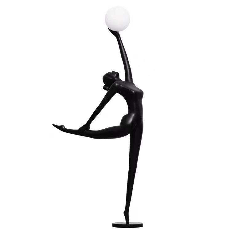 Modern Creative Portrait Art Sculpture Floor Lamp Nordic Luxury Resin Fiberglass Standing Light for Hotel and Living Room Decoration