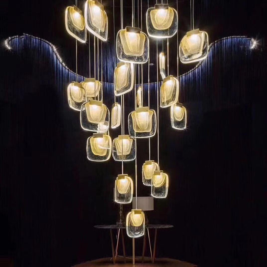 Professional Custom Gold LED Chandelier – Modern Luxury Lighting for Hotels, Villas, Dining & Living Rooms