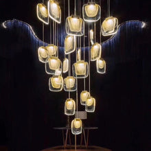 Load image into Gallery viewer, Professional Custom Gold LED Chandelier – Modern Luxury Lighting for Hotels, Villas, Dining &amp; Living Rooms
