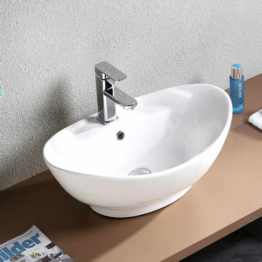 Luxury Hotel Oval Design Ceramic Wash Basin