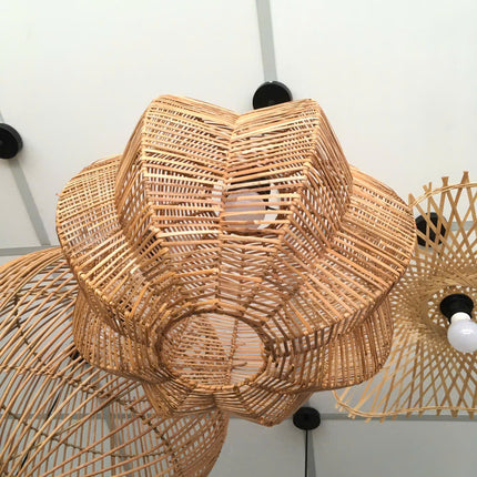 Handcrafted Natural Rattan Lampshade – Indoor Pendant Light Cover for Home, Restaurant & Café Decor