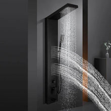 Загрузить изображение в средство просмотра галереи, Modern Temperature Waterfall Bathroom Luxury Rain Led Set Hot Water Heater Stainless Steel Shower Panel
