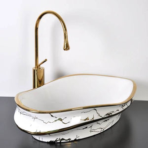 Modern Oval Washbasin Countertops Art Ceramic