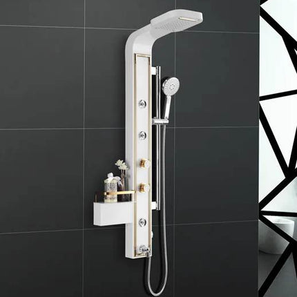 Luxury Modern Style White and Gold Shower Panel