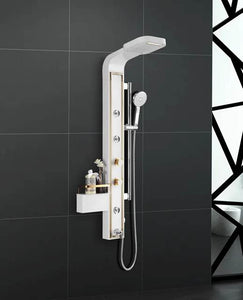 Luxury Modern Style White and Gold Shower Panel