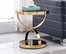 Load image into Gallery viewer, Stainless Steel Tempered Glass Top Tea Side Table
