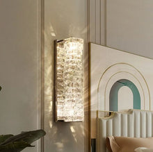 Cargar imagen en el visor de la galería, LED Newly Stainless Steel Corrugated Crystal Lamp Modern Interior Wall Light for Home Bedroom Corridor Hotel Crystal Wall Light
