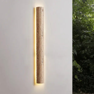 Minimalist Waterproof Wall Lamp – Japanese Travertine Stone Outdoor Light for Villa, Balcony & Hotel Bedroom