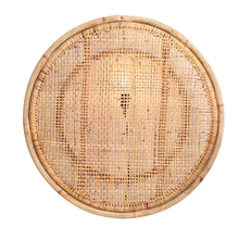 Load image into Gallery viewer, Round Rattan Wall Lamp – Handcrafted Lampshade for Home Décor &amp; Ambient Lighting
