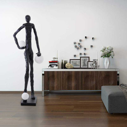 Customized Abstract Human Statue Floor Light Art Exhibition Gallery Sculpture Standing LED Floor Lamps