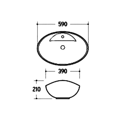 Luxury Hotel Oval Design Ceramic Wash Basin