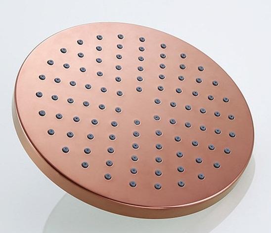 Rose Golden Brass Bathroom Thermostatic Shower Set Zirconium Gold Brushed Finish Single