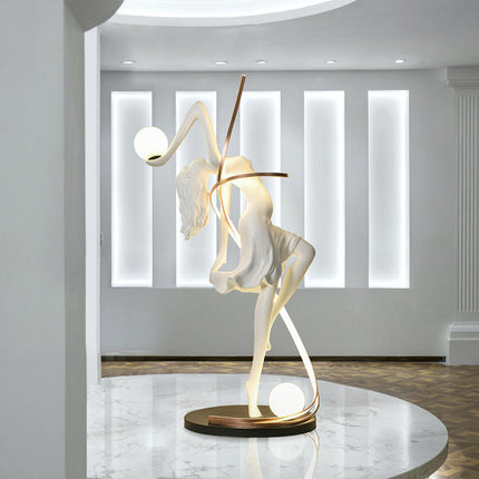 Luxury Hotel Dance Goddess Sculpture LED Floor Lamp Modern Minimalist Creative Standing Light for Living Room Corner Decoration