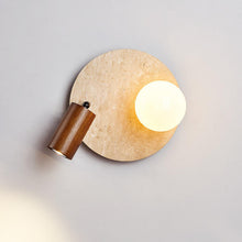 Load image into Gallery viewer, Japanese Wabi-Sabi Yellow Cave Stone Wall Lamp – Modern LED Bedside Light for Bedroom, Hallway, or Living Room Decor
