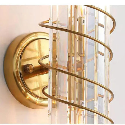 High-End Modern Crystal LED Wall Creative Iron for Luxury Living Room TV Background Bedside Warm White Copper Home Office
