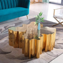 Загрузить изображение в средство просмотра галереи, Modern Unique Design Tree Root Luxury Stump Golden Stainless Steel Coffee Table For Living Room Furniture
