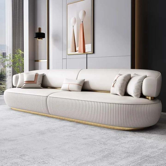 Gold Metal Style Fabric Leather Sofa Armrest Couch Cover Modern Design 3 Seater Sofa