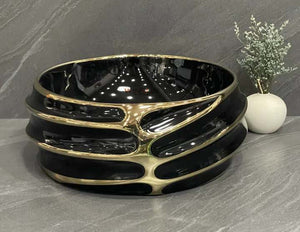 Modern Design Sanitary Ware Art Basin Gold Black Color Custom Hand Wash Basin