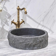 Загрузить изображение в средство просмотра галереи, Modern Italian Grey Marble Kitchen Sink – Cylindrical Single Bowl Apron Front Natural Stone Wash Basin
