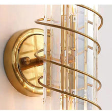 Charger l&#39;image dans la galerie, High-End Modern Crystal LED Wall Creative Iron for Luxury Living Room TV Background Bedside Warm White Copper Home Office
