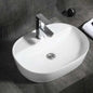 Modern White Ceramic Oval Washbasin Small Size Counter Top Sanitary Wares for Villa Apartment Single Hole Faucet
